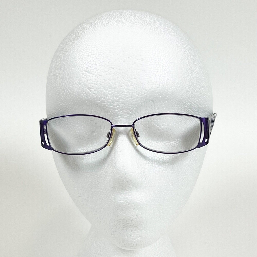 La Matta Rapsody Women Eyeglass Frame Tortoise Purple Metal Cutout 52-16-135